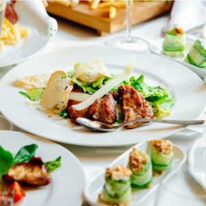 Healthy plate of food in The Garden Hotel